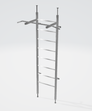 3D model of athletic crossbar for gym interior visualization