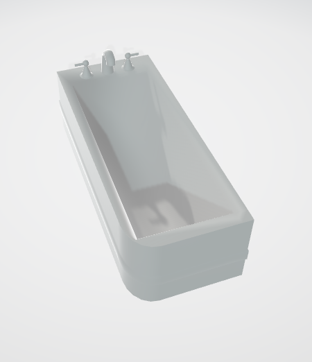 3D model of bathtub for bathroom interior design