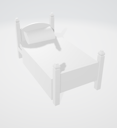 3D model of modern bed for bedroom design visualization