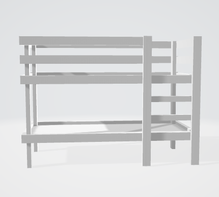 3D model of bunk bed for children's room visualization