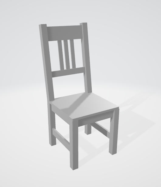 High-quality 3D model of minimalist chair for interior design and architectural visualization